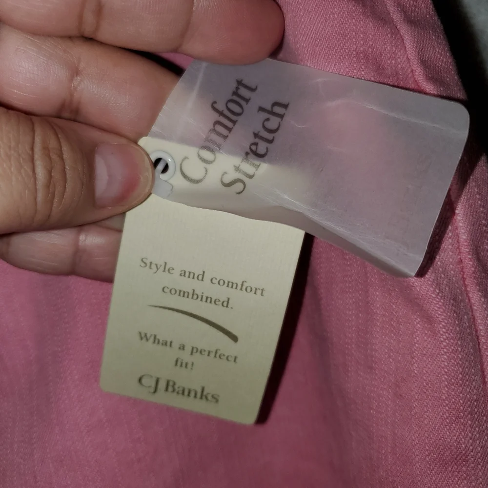 16W CJ Banks coral pink 4 pocket denim skirt NWT New - Picture 5 of 8